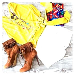 Wild Pair leather fringe boots